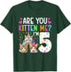 5th Cat Birthday Party 5 Year Old Girl Kitten Birthday T-Shirt - T-Shirt | Forest