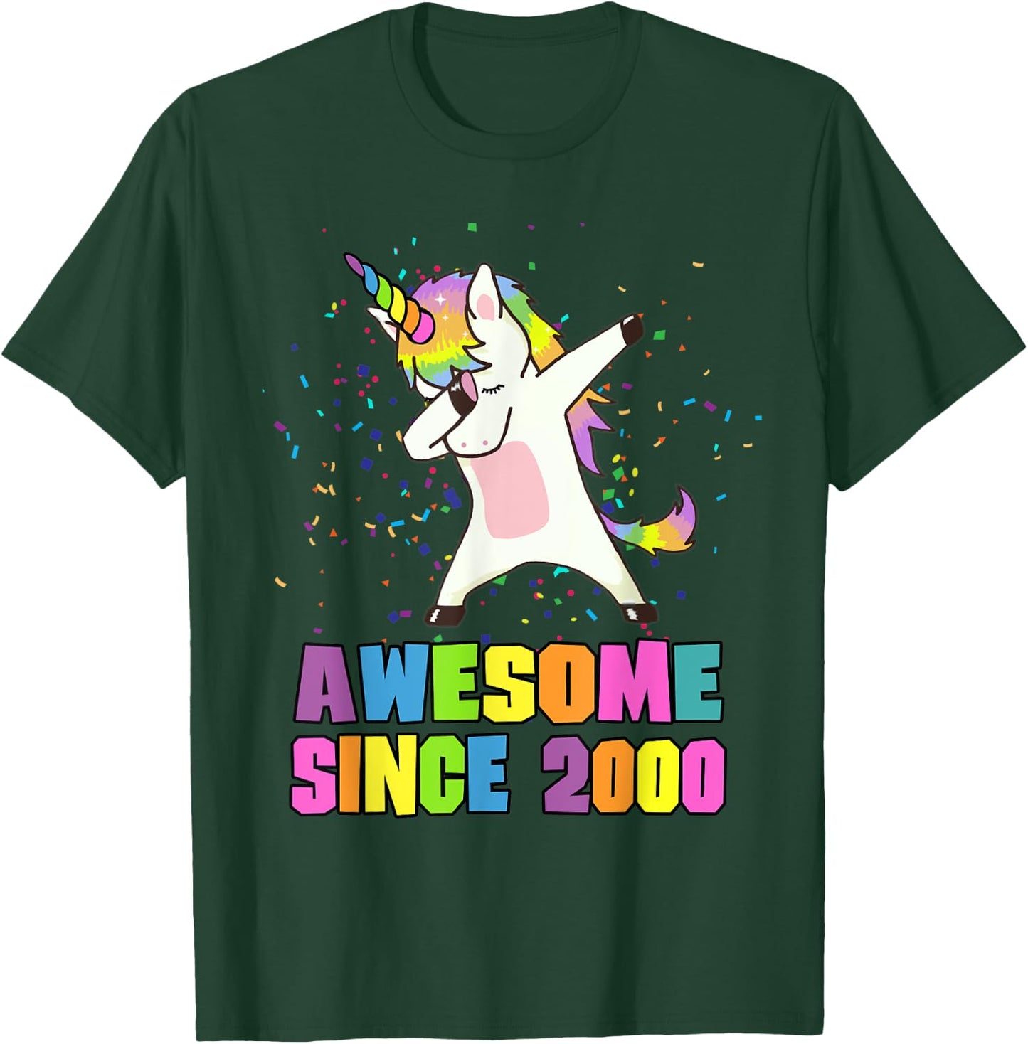 Awesome Since 2000 Unicorn T-Shirt - T-Shirt | Forest