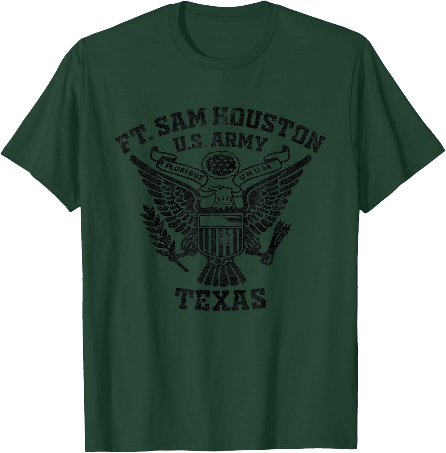 Fort Sam Houston Texas TX US Military Base Vintage -Adults , Grey, Small, Short Sleeve, Classic Fit, Vintage, Letter Print, Military T-Shirt - T-Shirt | Forest