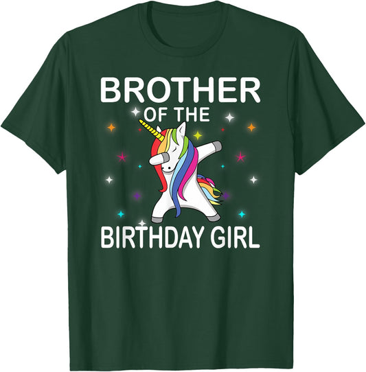 Unicorn Brother of The Birthday Girl Unicorn Dabbing Party T-Shirt - T-Shirt | Forest