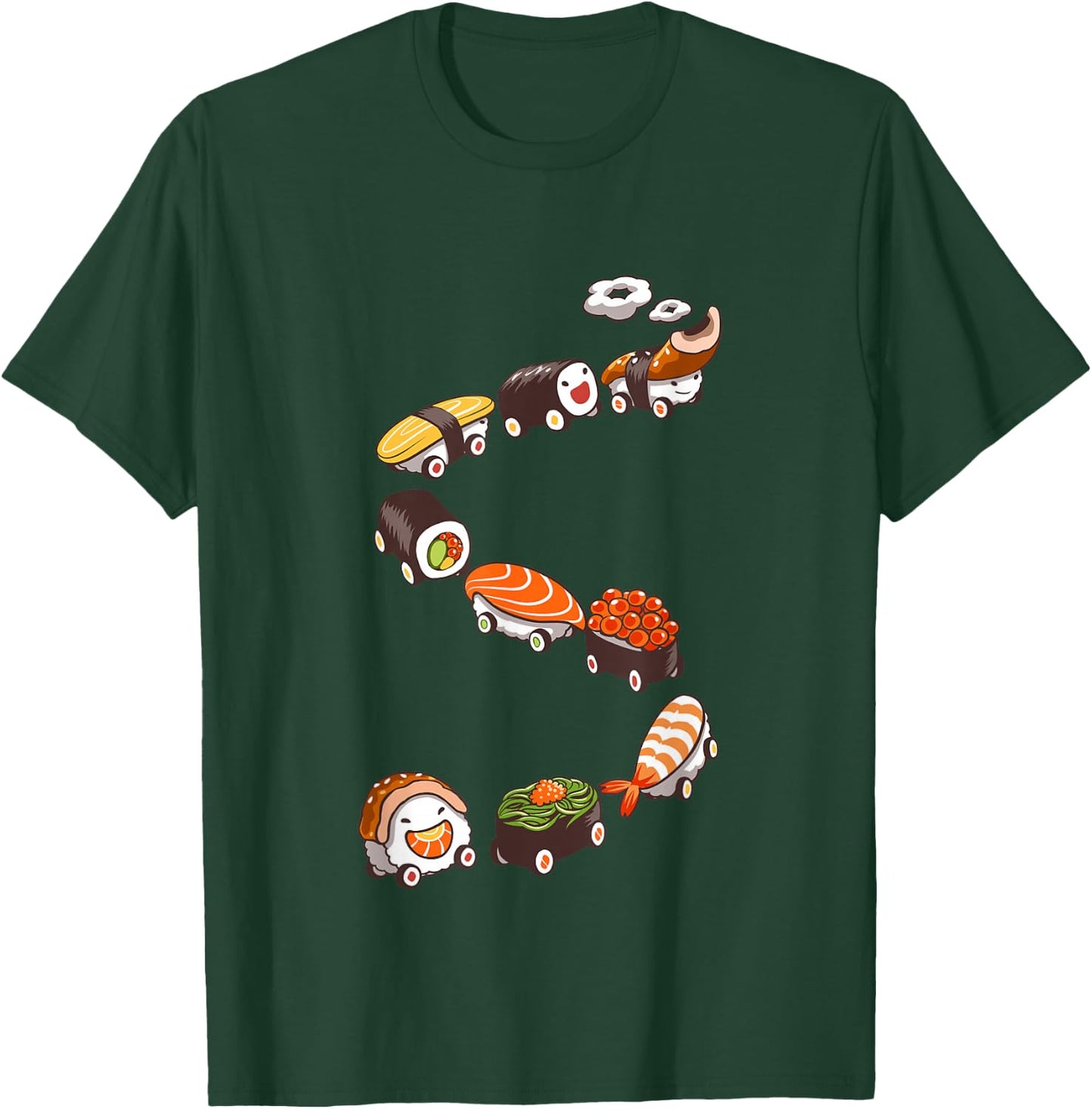 Funny Sushi Train Japanese Food Design T-Shirt - T-Shirt | Forest