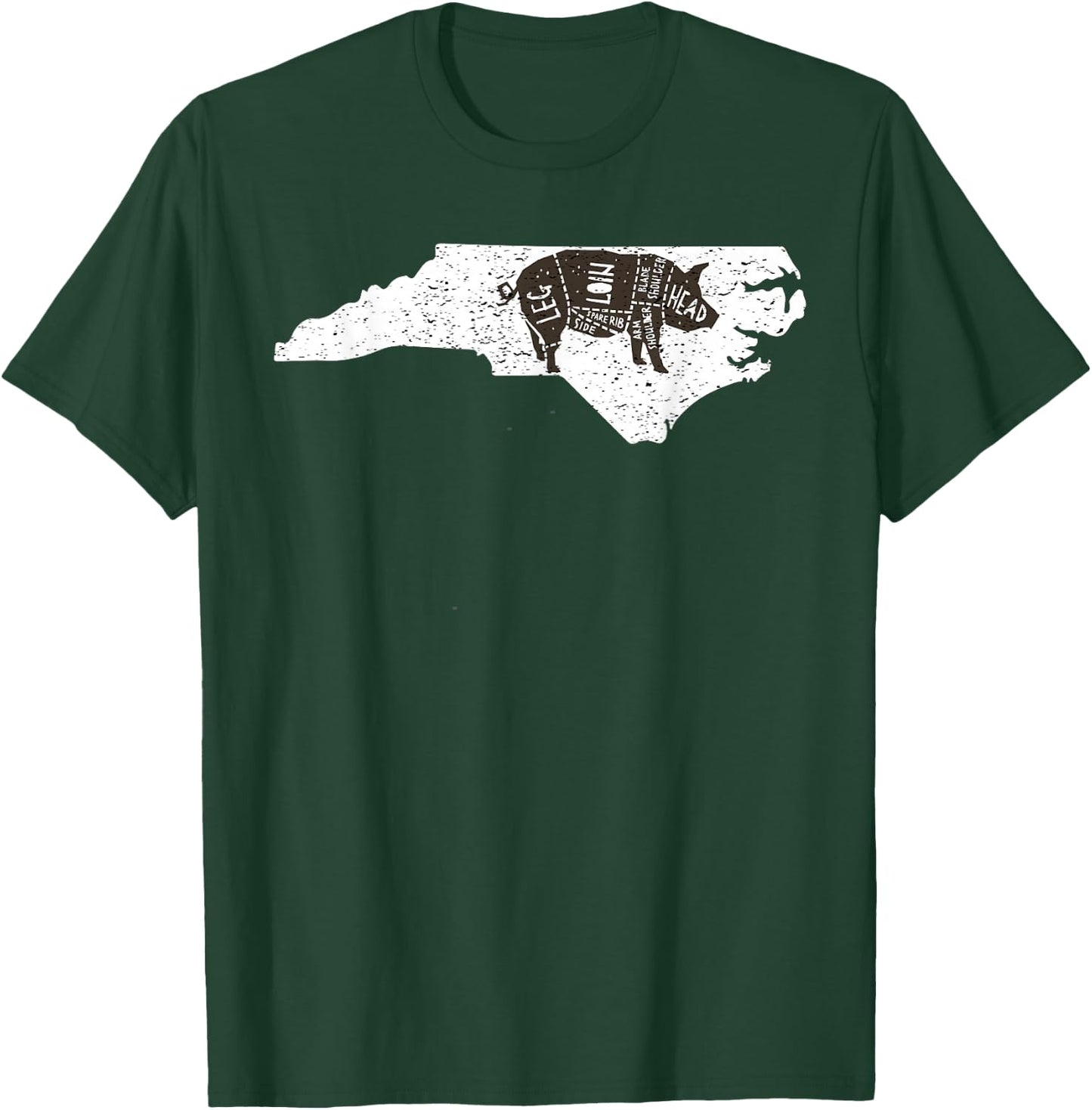 Vintage State of North Carolina Brisket BBQ Barbecue T-Shirt - T-Shirt | Forest