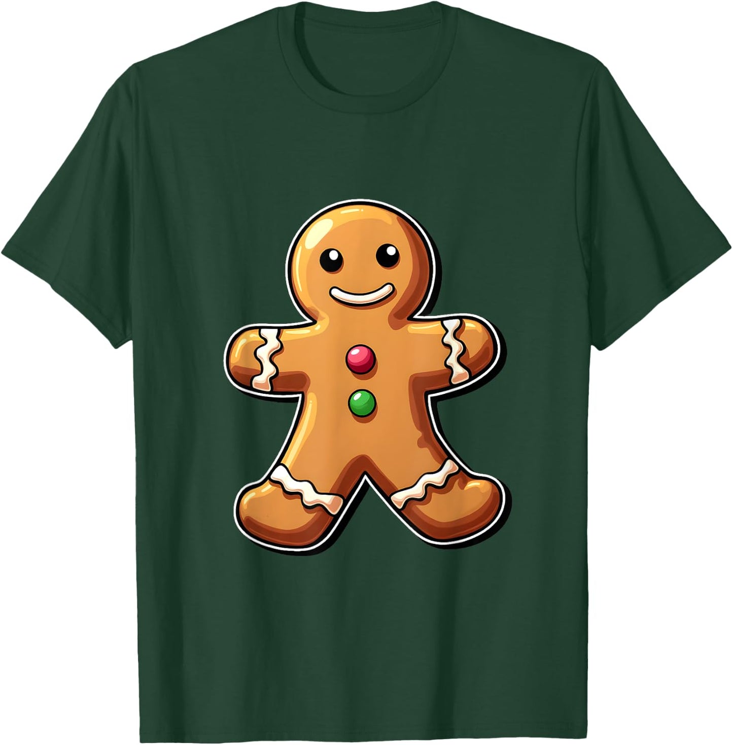 Gingerbread Man Christmas Cookie Baking Holiday T-Shirt - T-Shirt | Forest