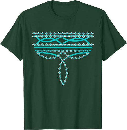 Turquoise Boot Stitch Western Boho Cowboy Cowgirl T-Shirt - T-Shirt | Forest