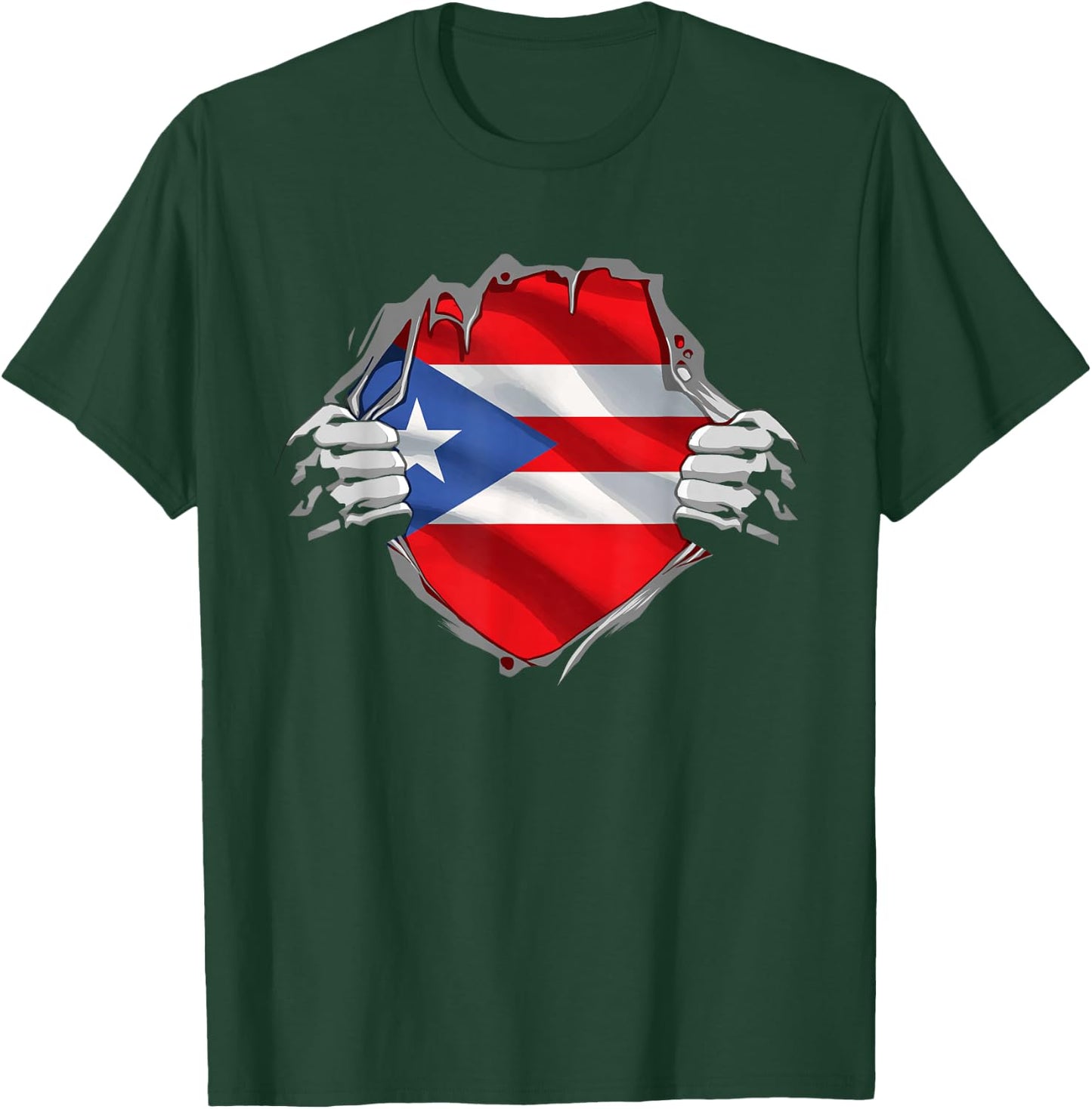 Puerto Rico Shirt Puerto Rican Flag Roots Heritage Boricua T-Shirt - T-Shirt | Forest