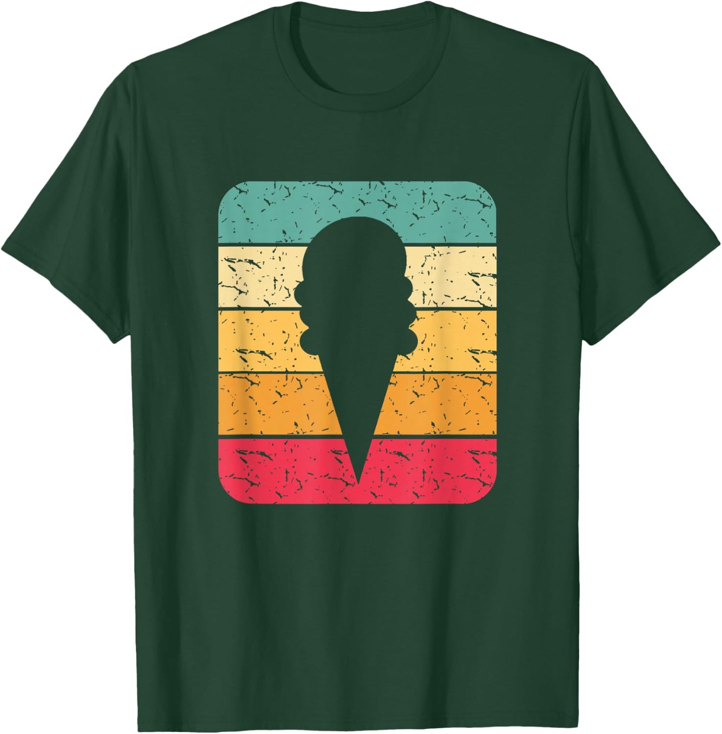 Retro Vintage Ice Cream Cone Silhouette Gift T Shirt T-Shirt - T-Shirt | Forest