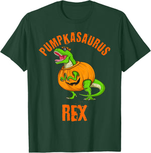 Halloween Pumpkasaurus Rex T Rex Dinosaur Jack O Lantern Fun T-Shirt - T-Shirt | Forest
