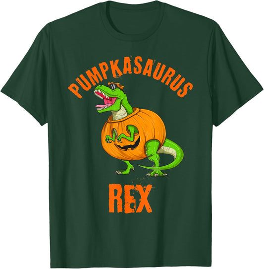 Halloween Pumpkasaurus Rex T Rex Dinosaur Jack O Lantern Fun T-Shirt - T-Shirt | Forest