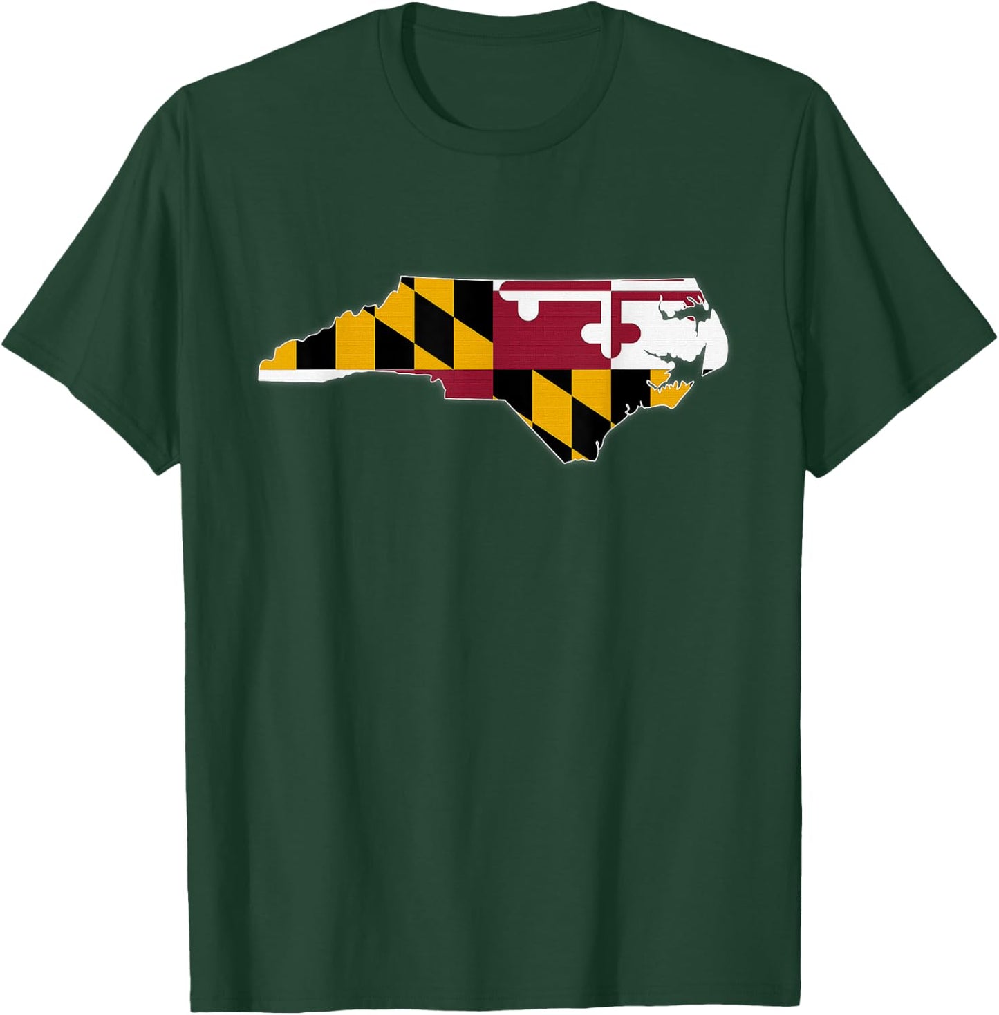 NORTH CAROLINA STATE MAP MARYLAND MD Flag Roots Men Women T-Shirt - T-Shirt | Forest