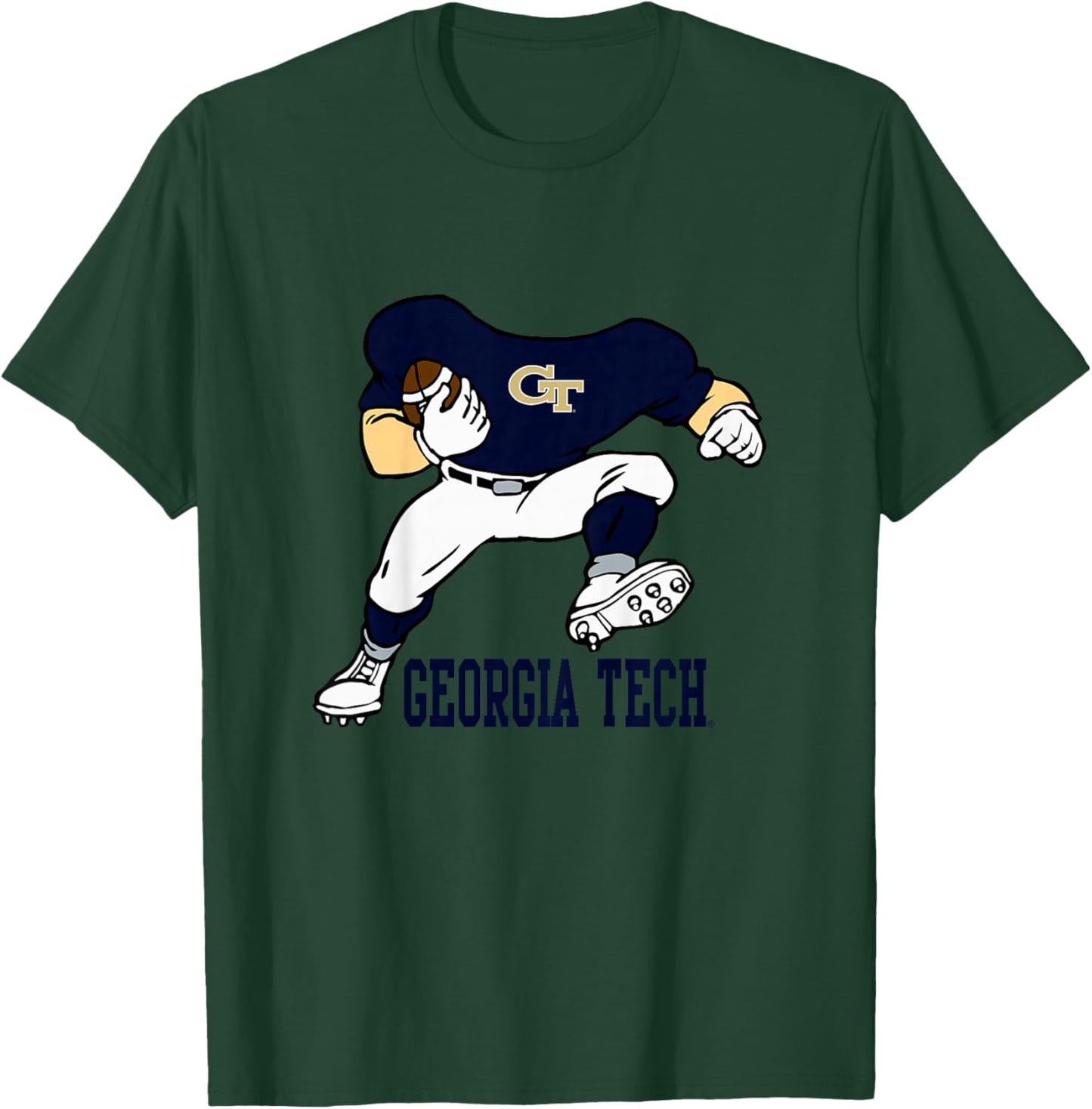 Kids Georgia Tech Yellow Jackets Kids Football Player Gray T-Shirt - T-Shirt | Forest