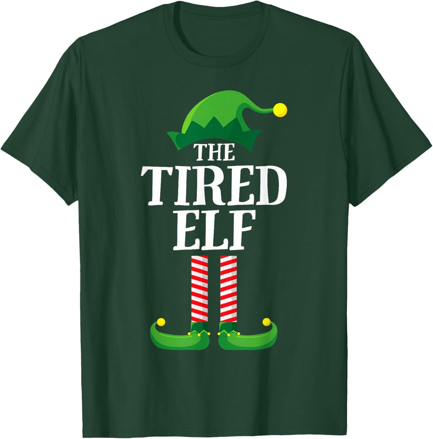 Tired Elf Matching Family Group Christmas Party Pyjamas T-Shirt - T-Shirt | Forest