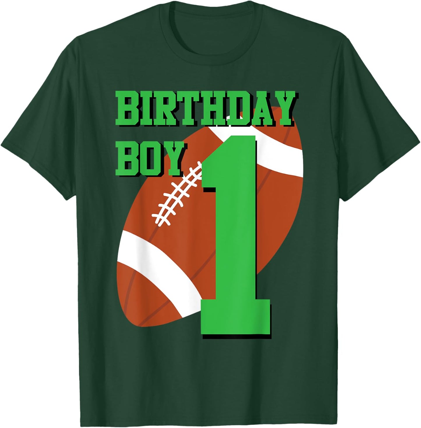 1st Birthday Football Boy | 1 year old Field Players T-Shirt - T-Shirt | Forest