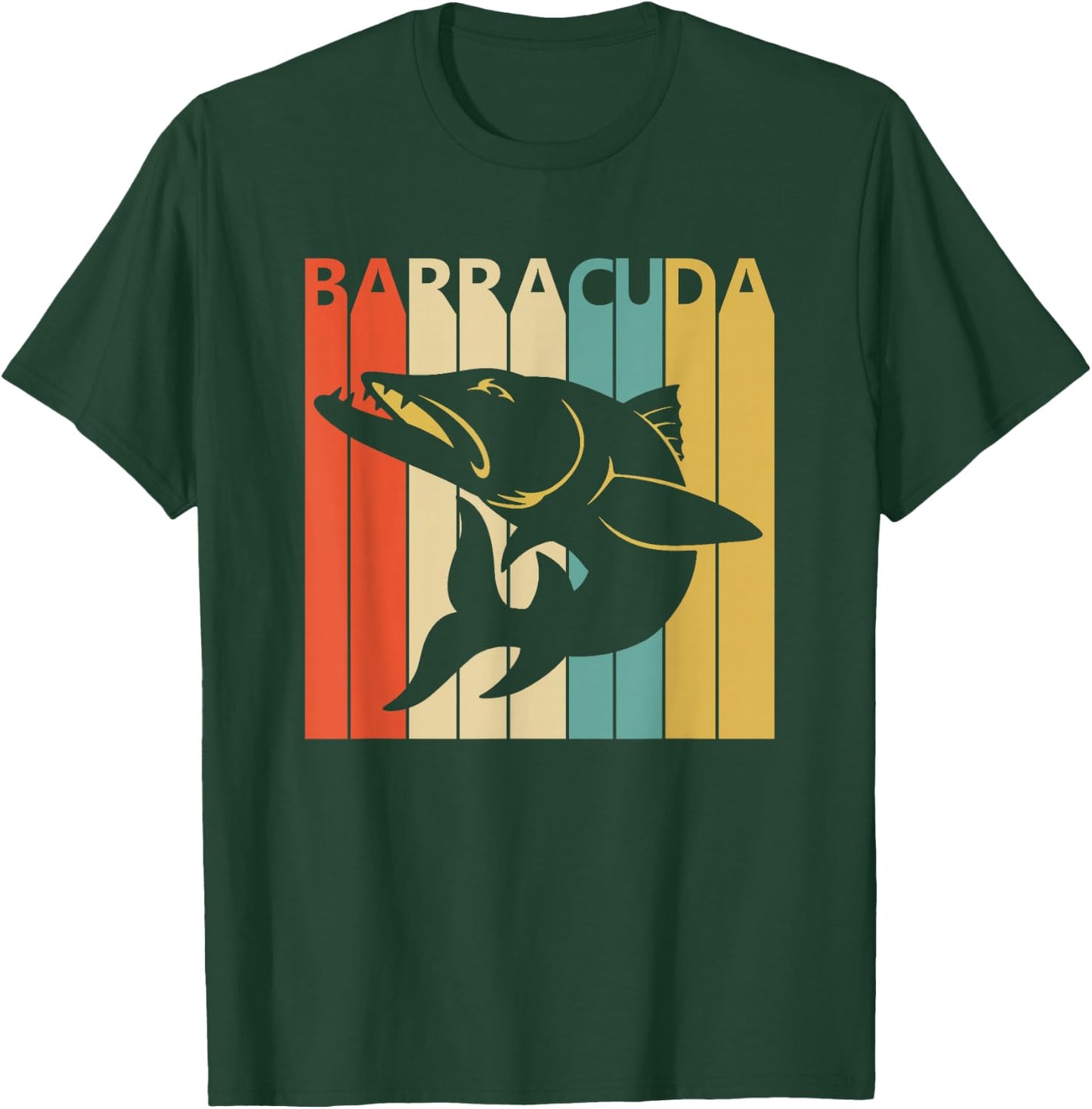 Vintage Wild Animal Barracuda Fish T-Shirt - T-Shirt | Forest