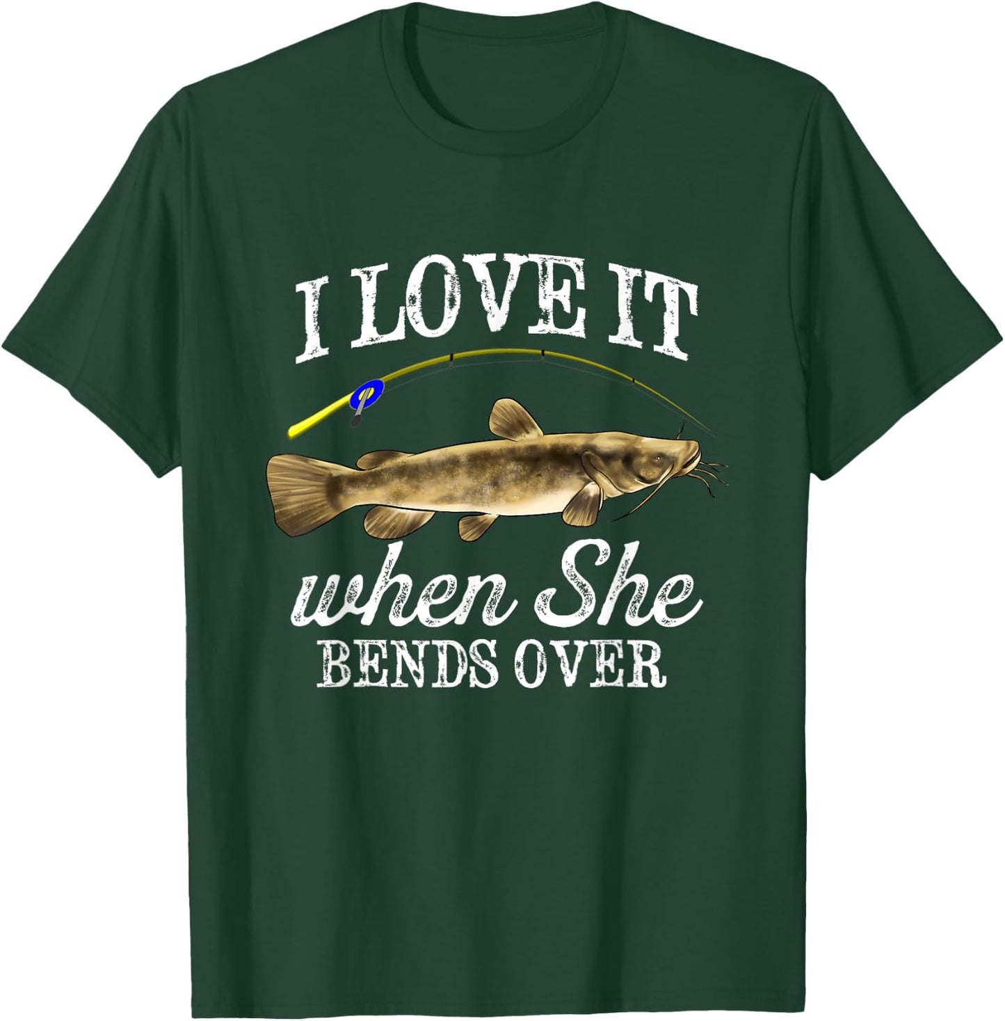 Funny Flathead Catfish Fishing Freshwater Fish Graphic T-Shirt - T-Shirt | Forest