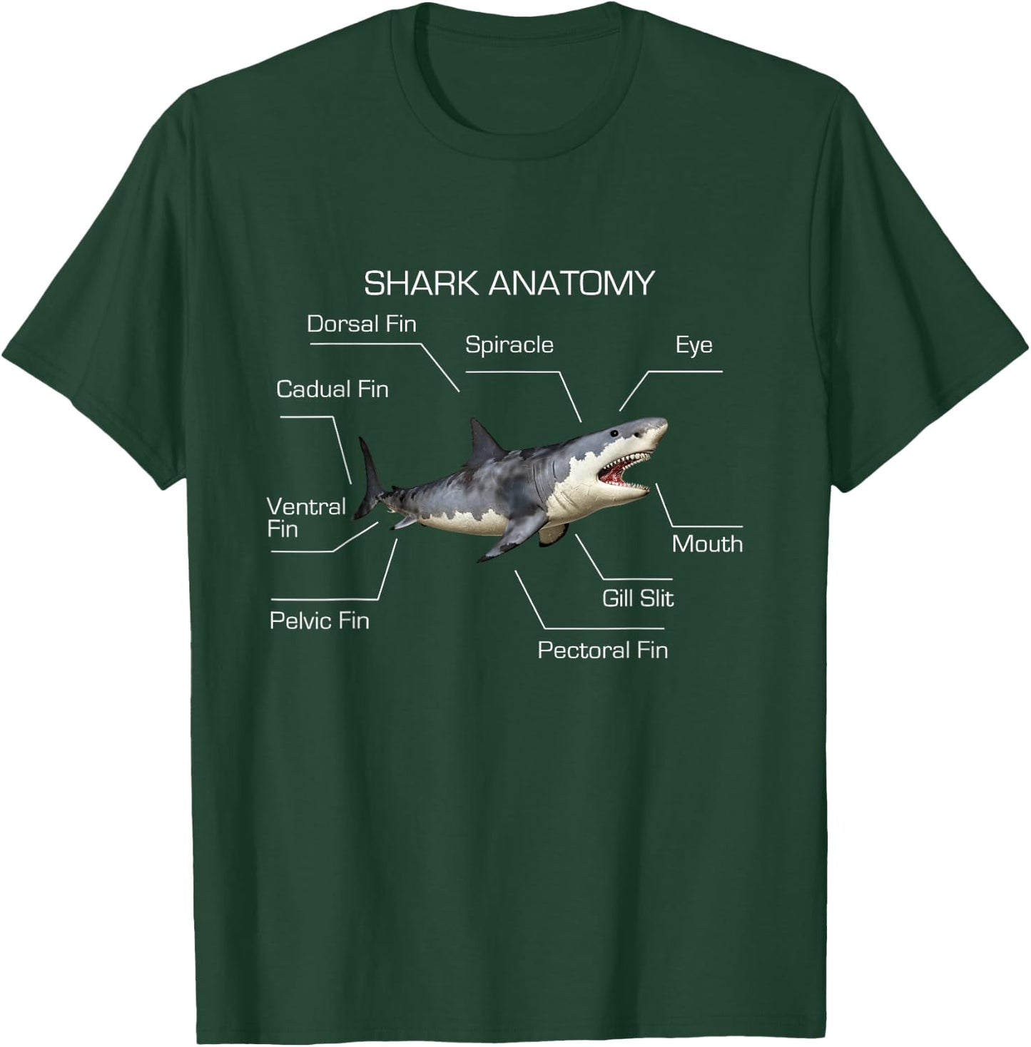 Shark Anatomy Funny Shark Lover T-Shirt - T-Shirt | Forest