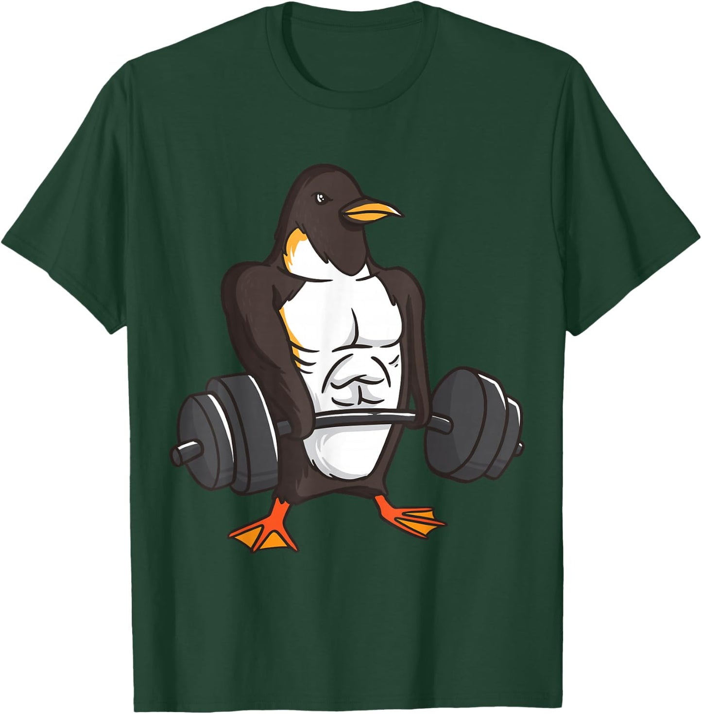 Penguin Powerlifting Weightlifting Gym Animal Lovers Gift T-Shirt - T-Shirt | Forest