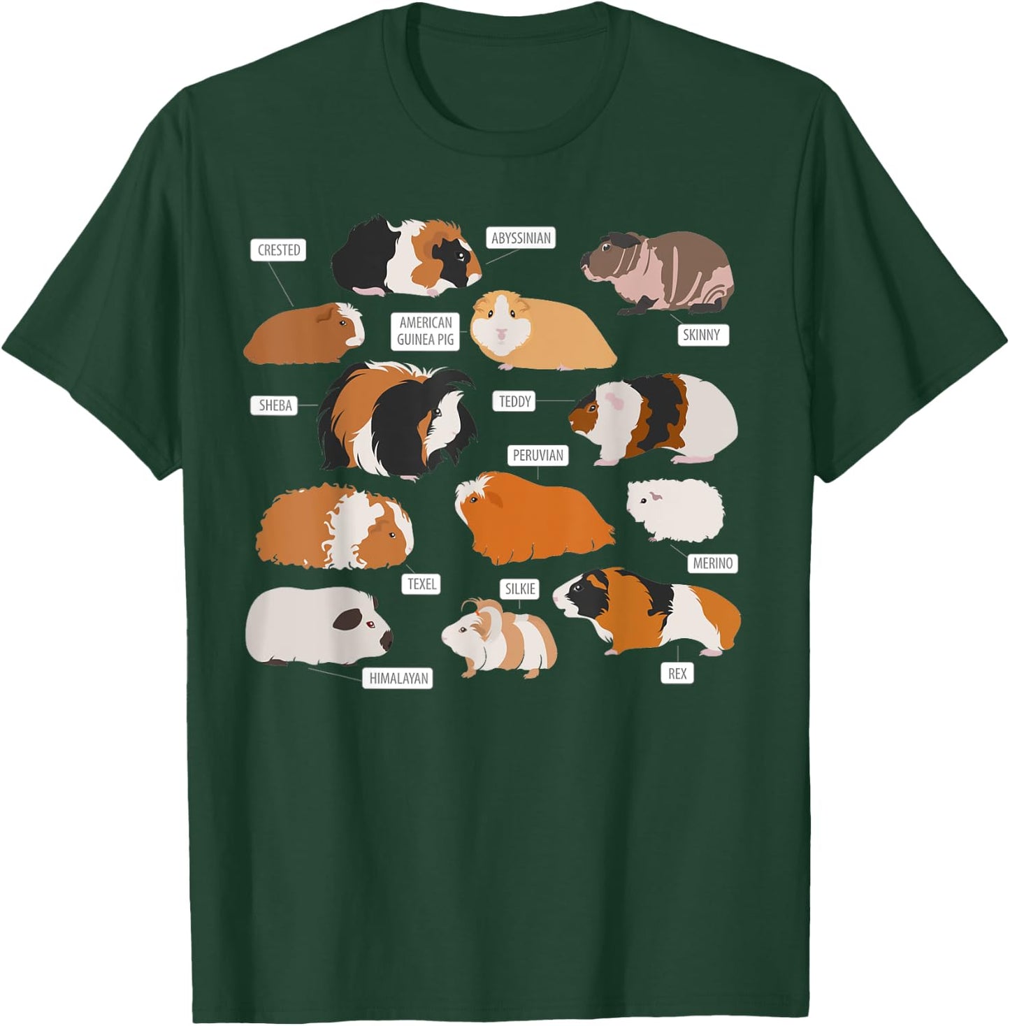 Guinea pig breeds Shirt Shirt Costume Clothing Accessories T-Shirt - T-Shirt | Forest