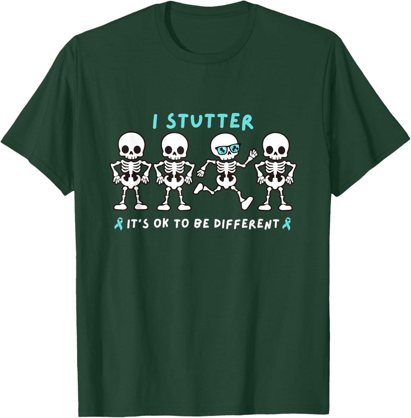 I Stutter OK Being Different For Kids Adult Teacher Student T-Shirt - T-Shirt | Forest