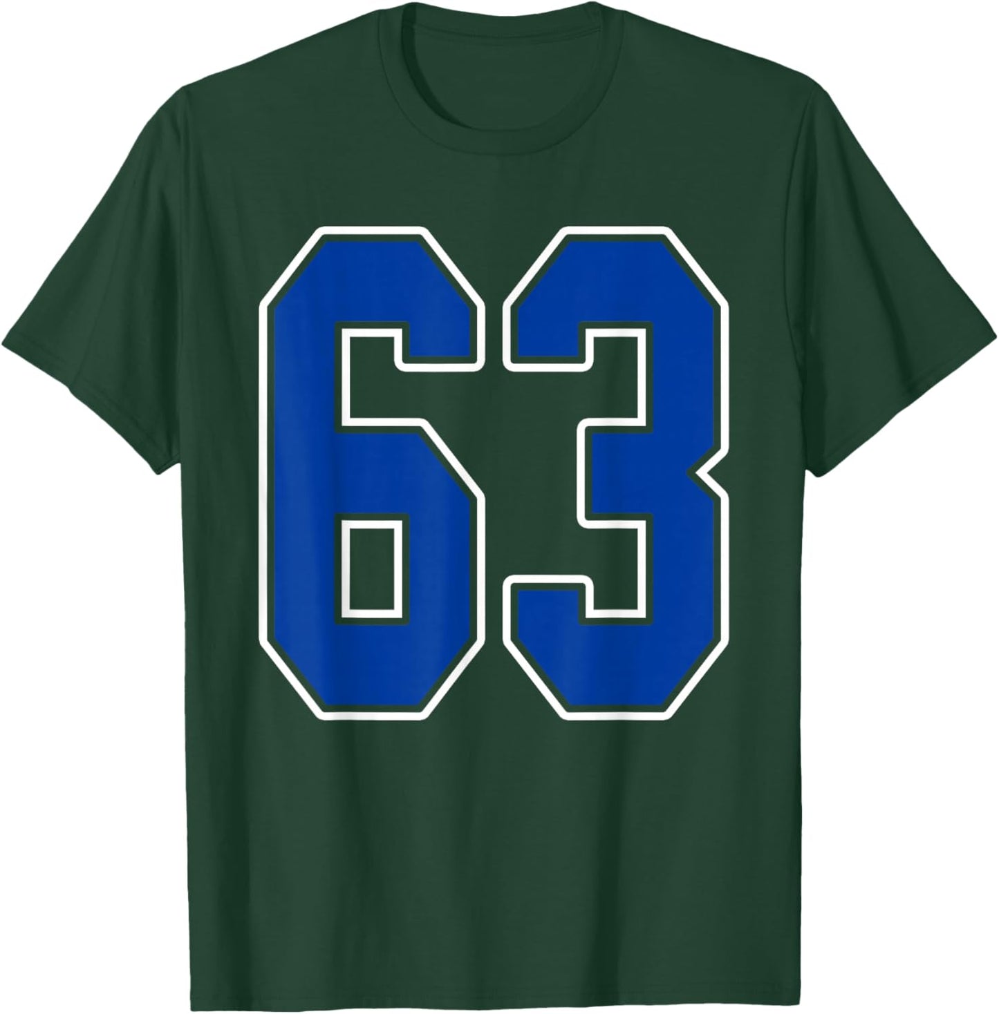 Royal Blue and White Number 63 Jersey Player Uniform #63 Fan T-Shirt - T-Shirt | Forest