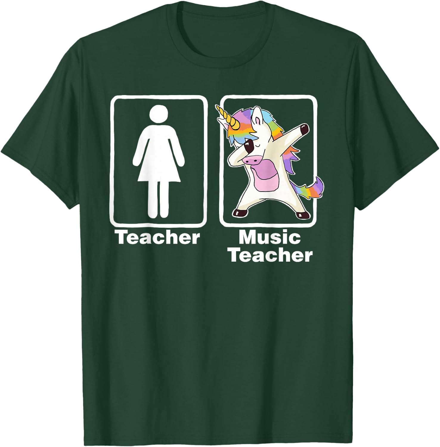 Funny Unicorn Music Teacher Music Teacher Gifts T-Shirt - T-Shirt | Forest