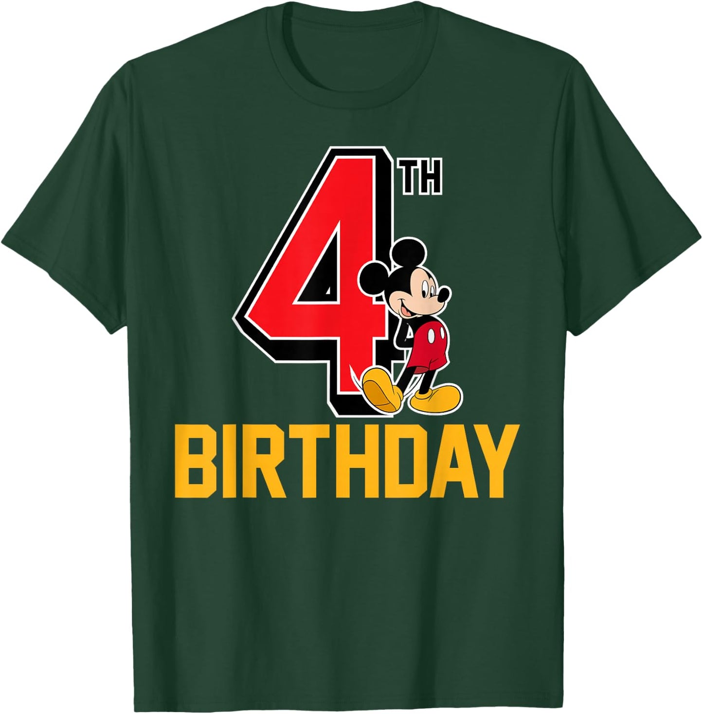 Disney - Mickey Mouse My 4th Birthday T-Shirt - T-Shirt | Forest