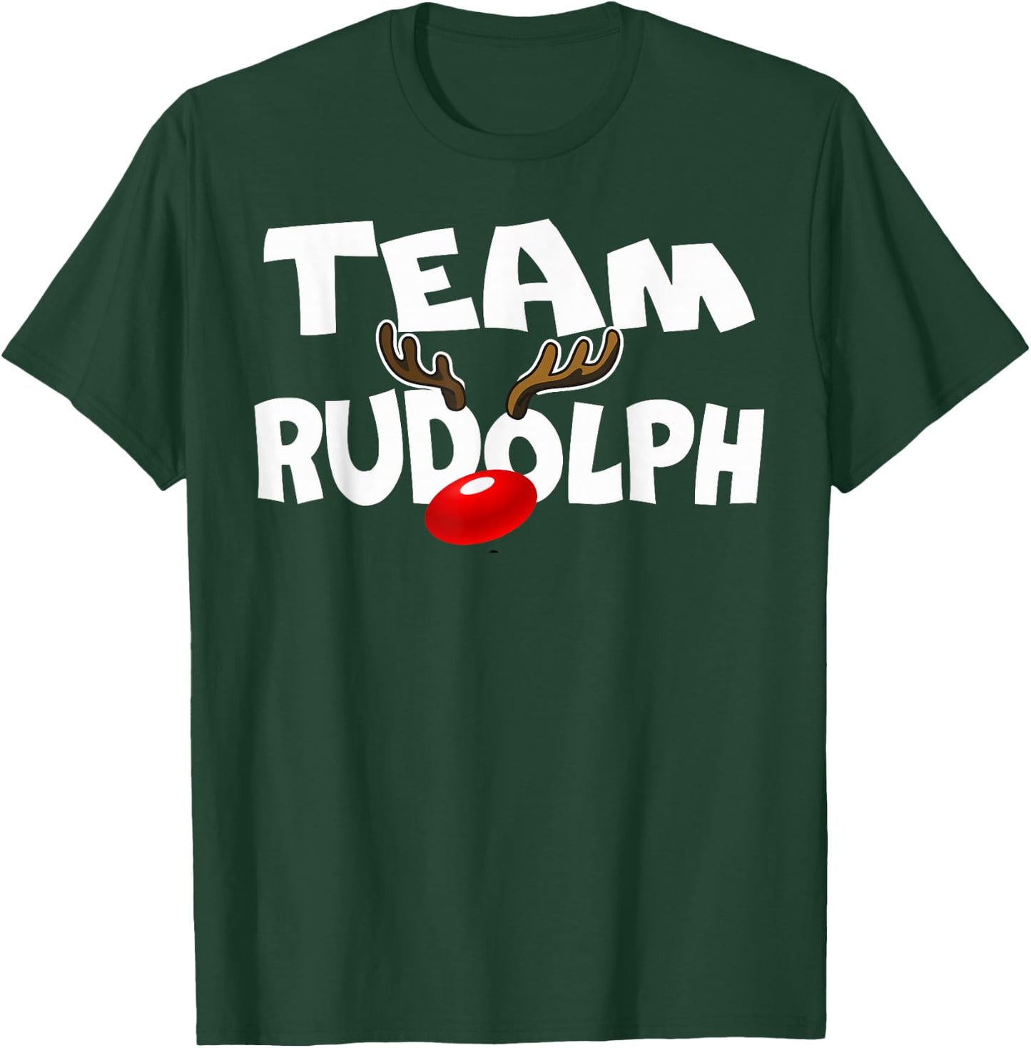 Team Rudolph Cute Christmas Reindeer Deer Lover Gift Design T-Shirt - T-Shirt | Forest