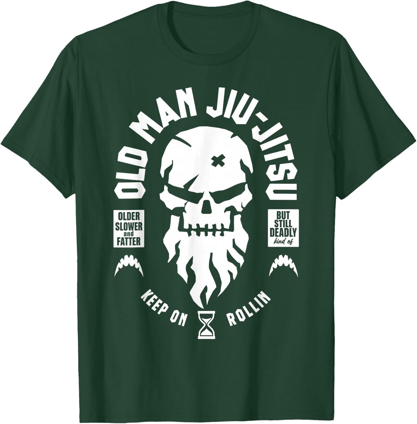 Vintage Old Man Jiu-Jitsu But Still Deadly Keep On Rollin T-Shirt - T-Shirt | Forest