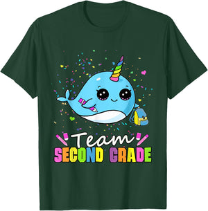 Team Second Grade Narwhal Team 2nd Grade T-Shirt - T-Shirt | Forest