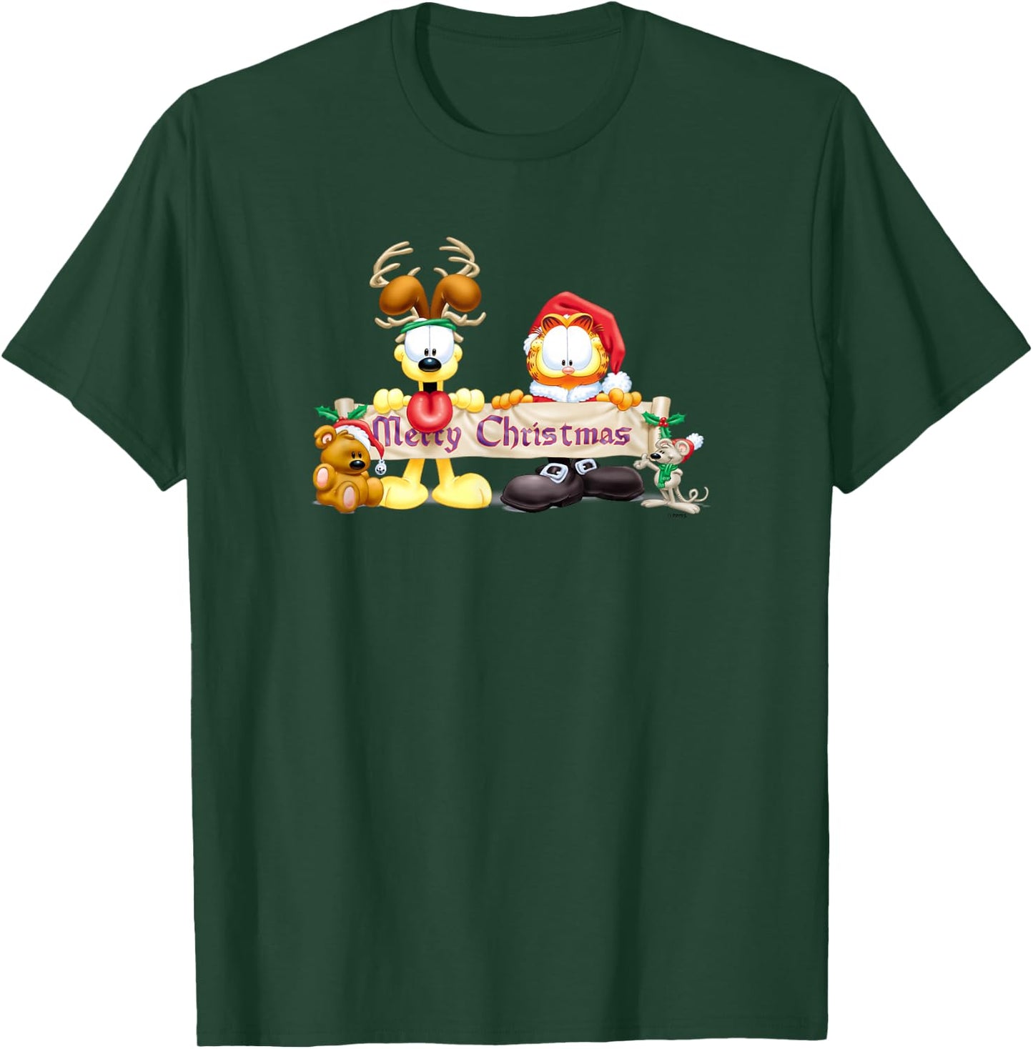 Garfield Christmas Banner T-Shirt - T-Shirt | Forest