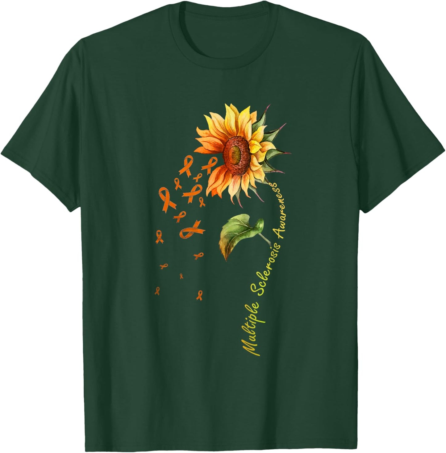Multiple Sclerosis Awareness Sunflower Shirt MS Awareness T-Shirt - T-Shirt | Forest