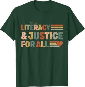 Literacy and Justice for all stop book Banning Banned Books T-Shirt - T-Shirt | Forest