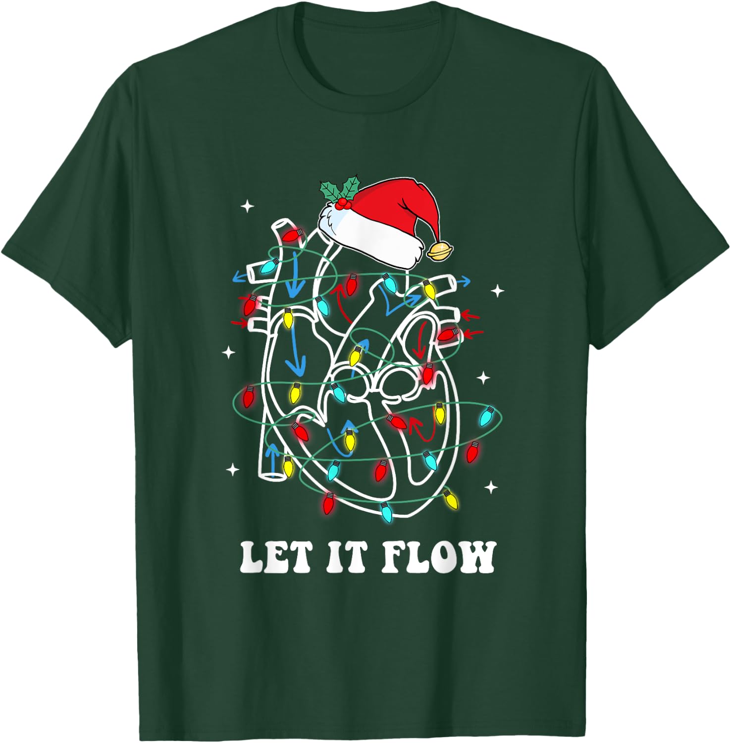 Let It Flow, Cardiac Nurse Xmas, Cardiology Nurse Christmas T-Shirt - T-Shirt | Forest