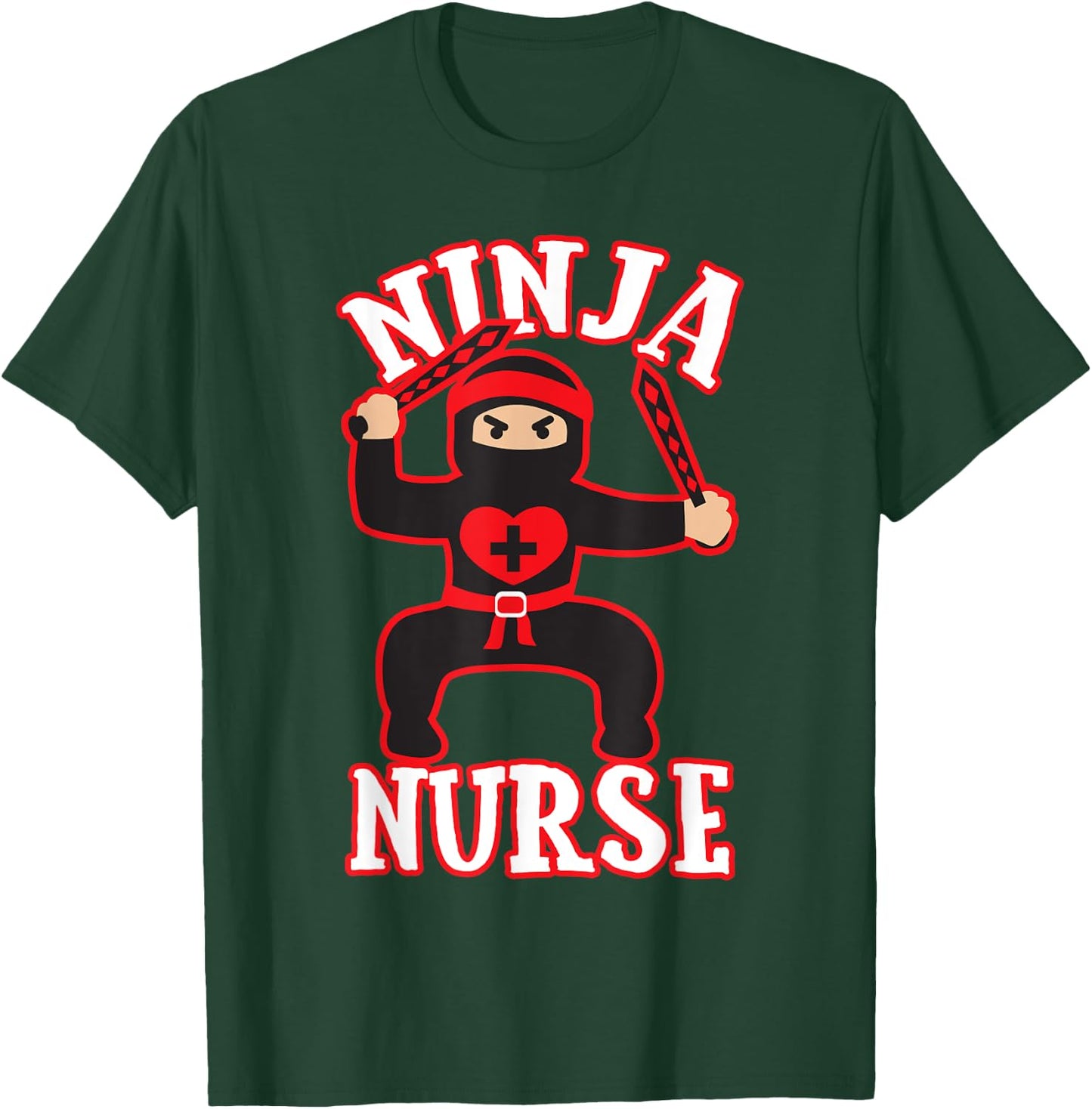 Cool Ninja Nurse Nursing Hospital Funny Gift T-Shirt - T-Shirt | Forest