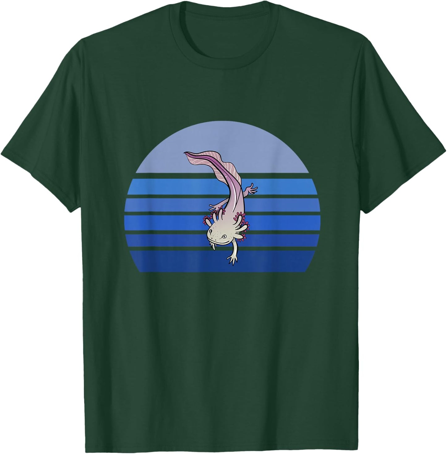 Blue Retro Axolotl Mexican Salamander Gift Lover T-Shirt - T-Shirt | Forest