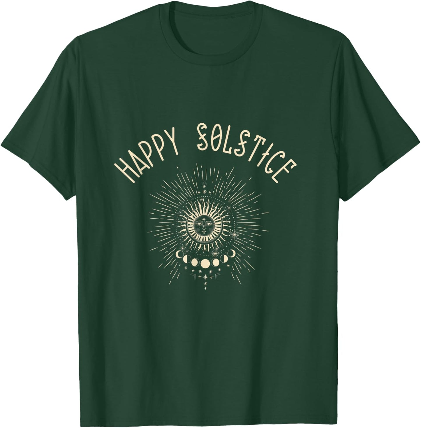Happy Solstice Winter Sun Holiday Celestial Christmas Gift T-Shirt - T-Shirt | Forest