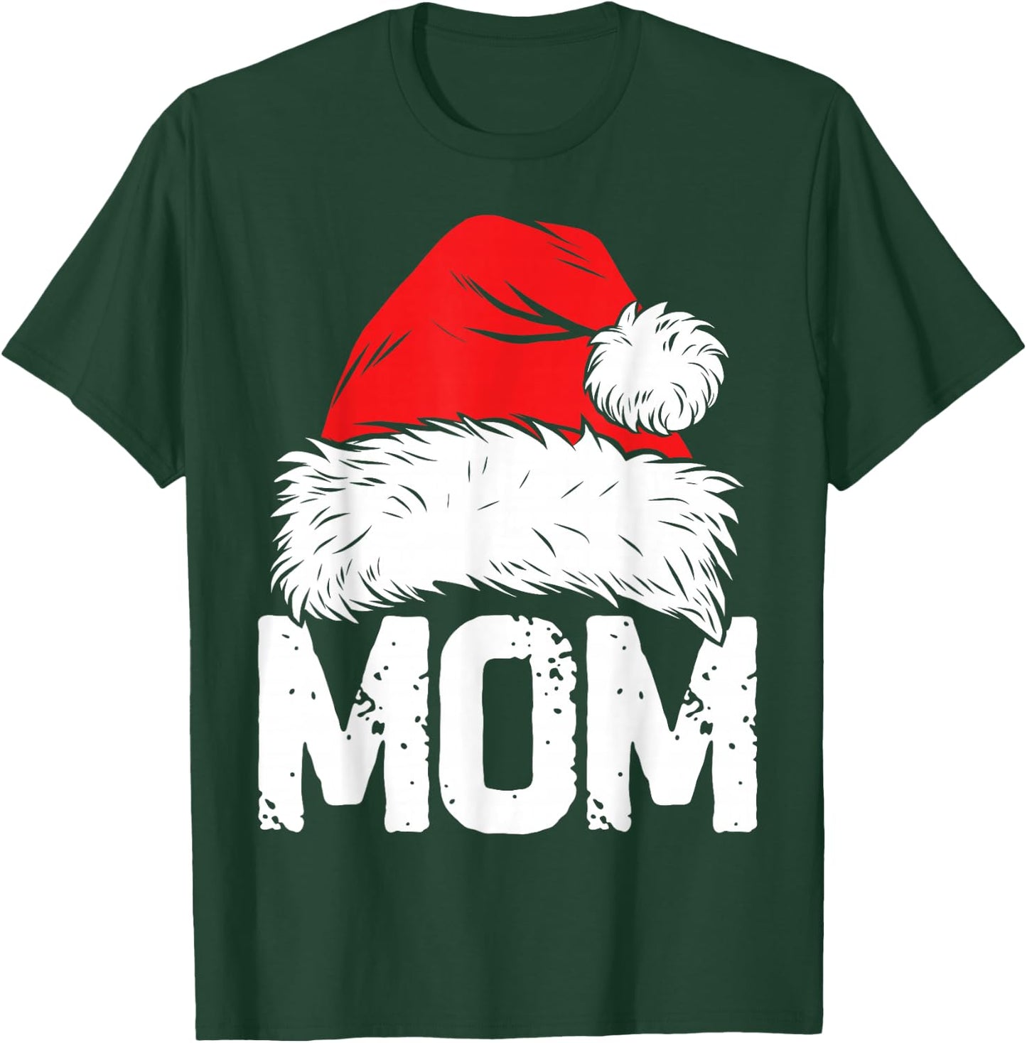Mom Santa Christmas Family Matching Pajamas Mama Xmas Mother Short Sleeve T-Shirt - T-Shirt | Forest