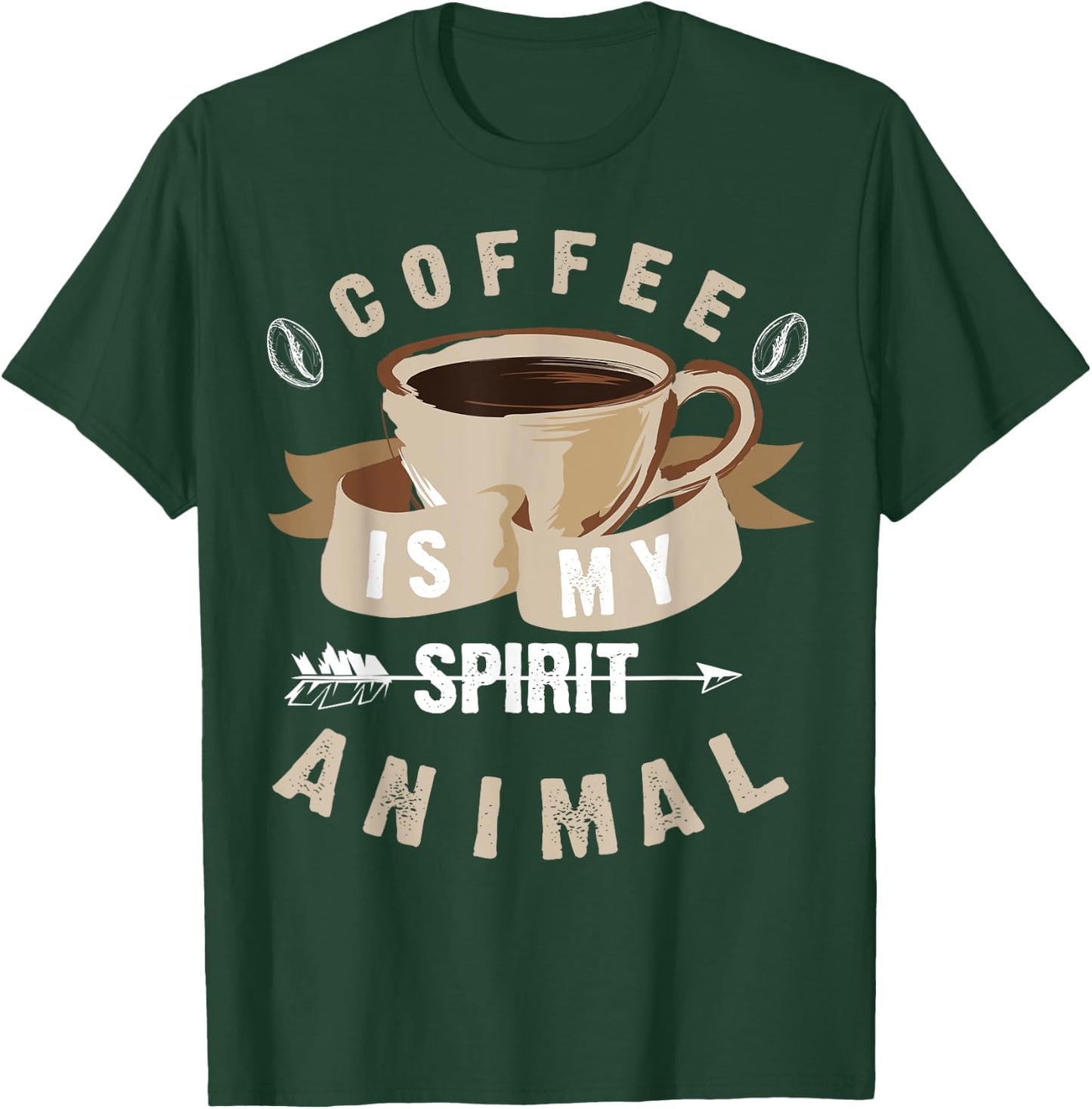 Coffee Is My Spirit Animal | Cute Caffeine Lover Gift T-Shirt - T-Shirt | Forest