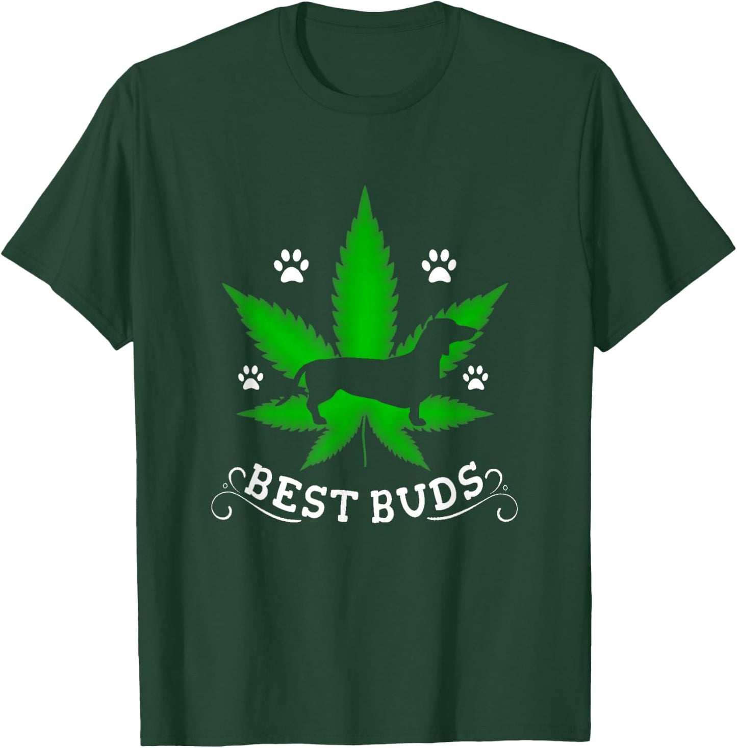 Cannabis Shirt - Best Buds Funny Dachshund Weed Dog T-Shirt - T-Shirt | Forest