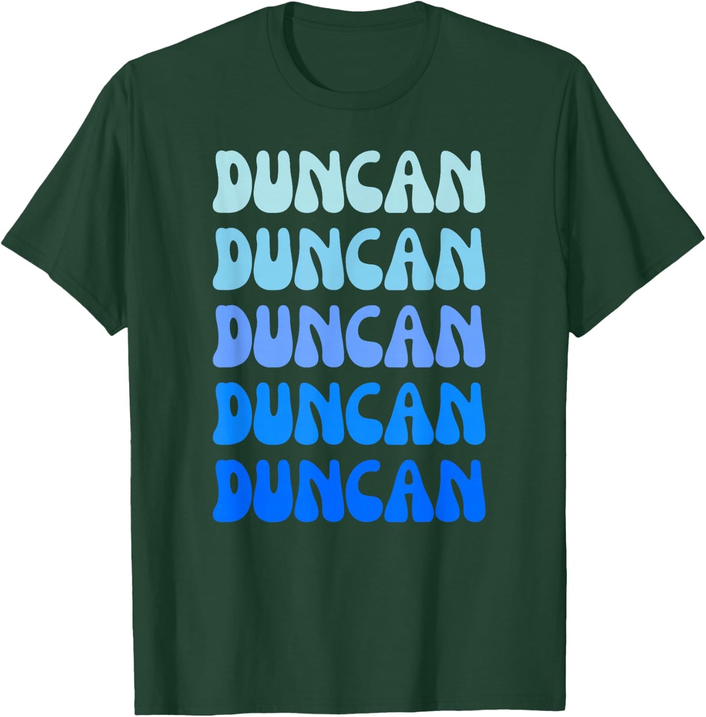 Duncan Retro Name Stack Design T-Shirt - T-Shirt | Forest