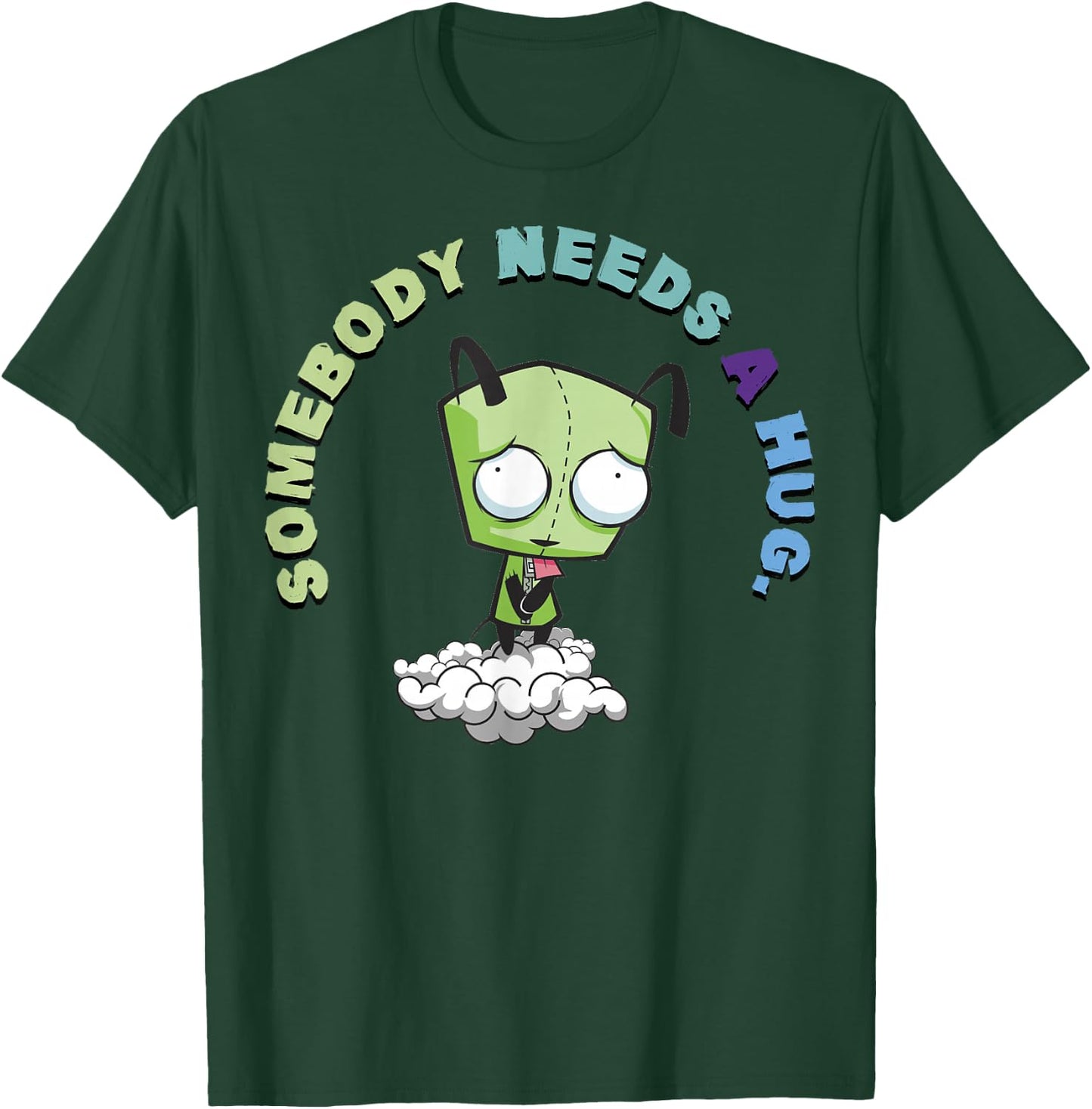 Invader Zim Gir Somebody Needs A Hug Sad Portait Small T-Shirt - T-Shirt | Forest