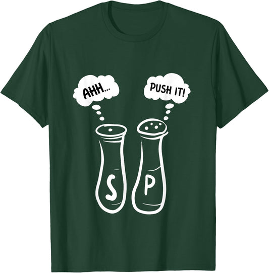 GGT Salt and Pepper Shakers Saying Ahh Push It 80s 90s T-Shirt - T-Shirt | Forest