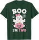 Ghost Boo I'm Two Year 2nd Birthday Girls Halloween Groovy T-Shirt - T-Shirt | Forest