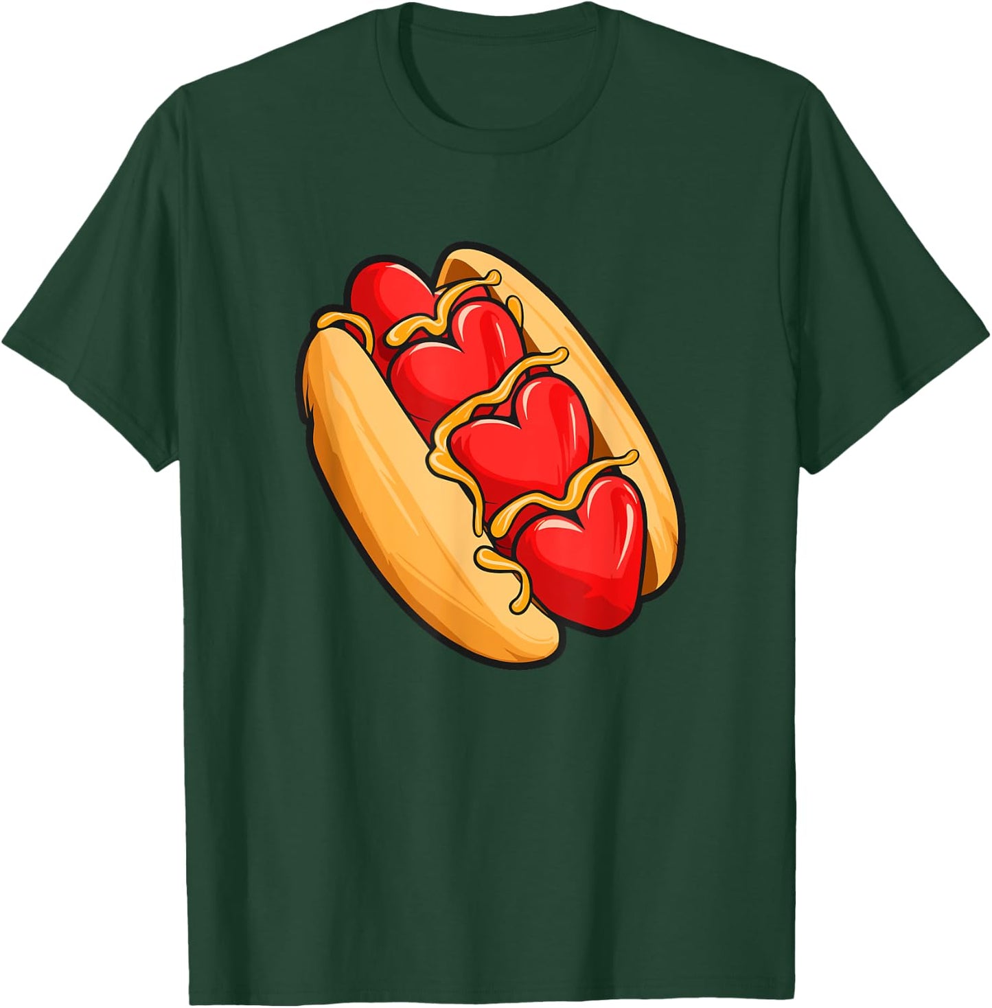 Valentines Day Hotdog Sandwich T-Shirt - T-Shirt | Forest