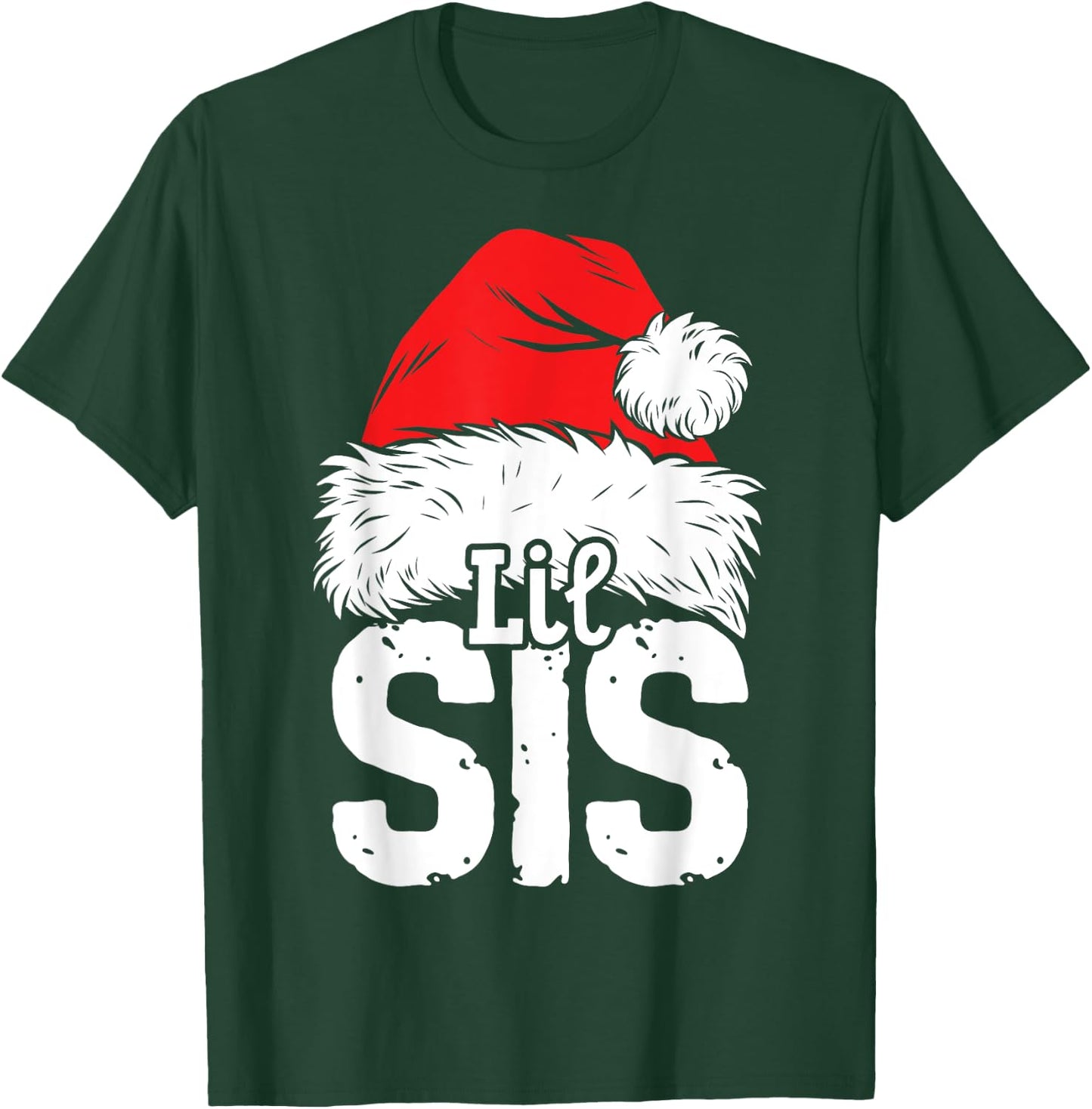 Little Sister Santa Christmas Family Matching Pyjamas Xmas T-Shirt - T-Shirt | Forest