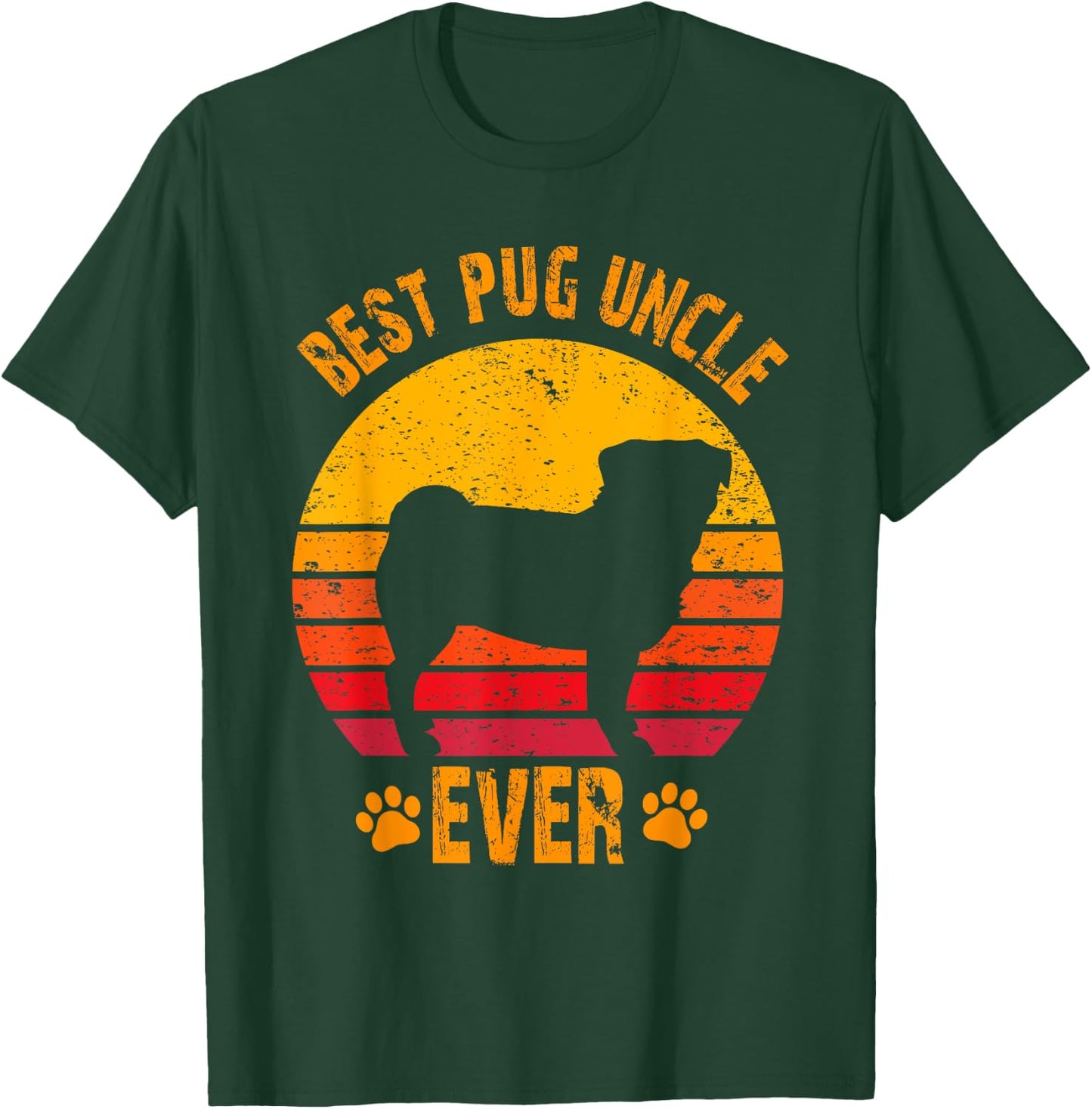 Best Pug Uncle Ever Funny Gift Uncle T-Shirt - T-Shirt | Forest
