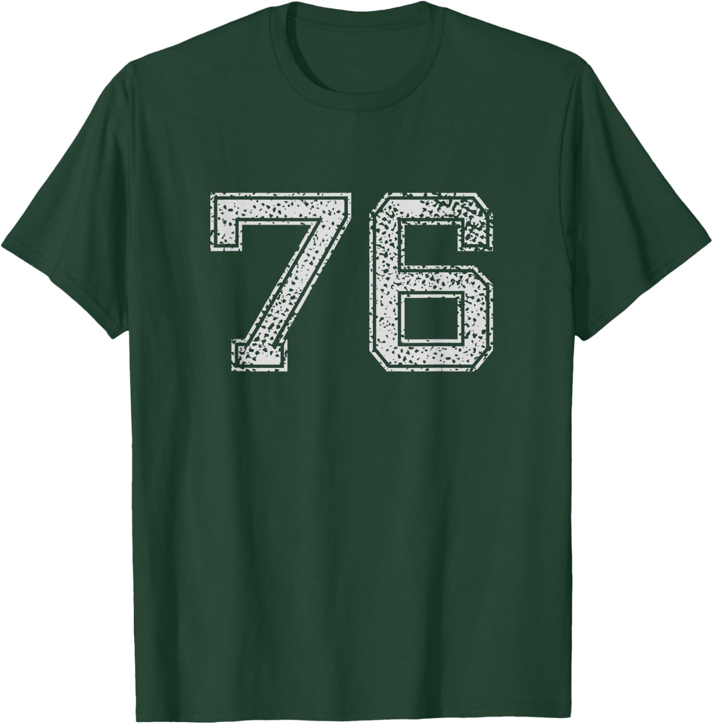 Number # 76 Numbered Vintage Retro Style Birthday T-Shirt - T-Shirt | Forest