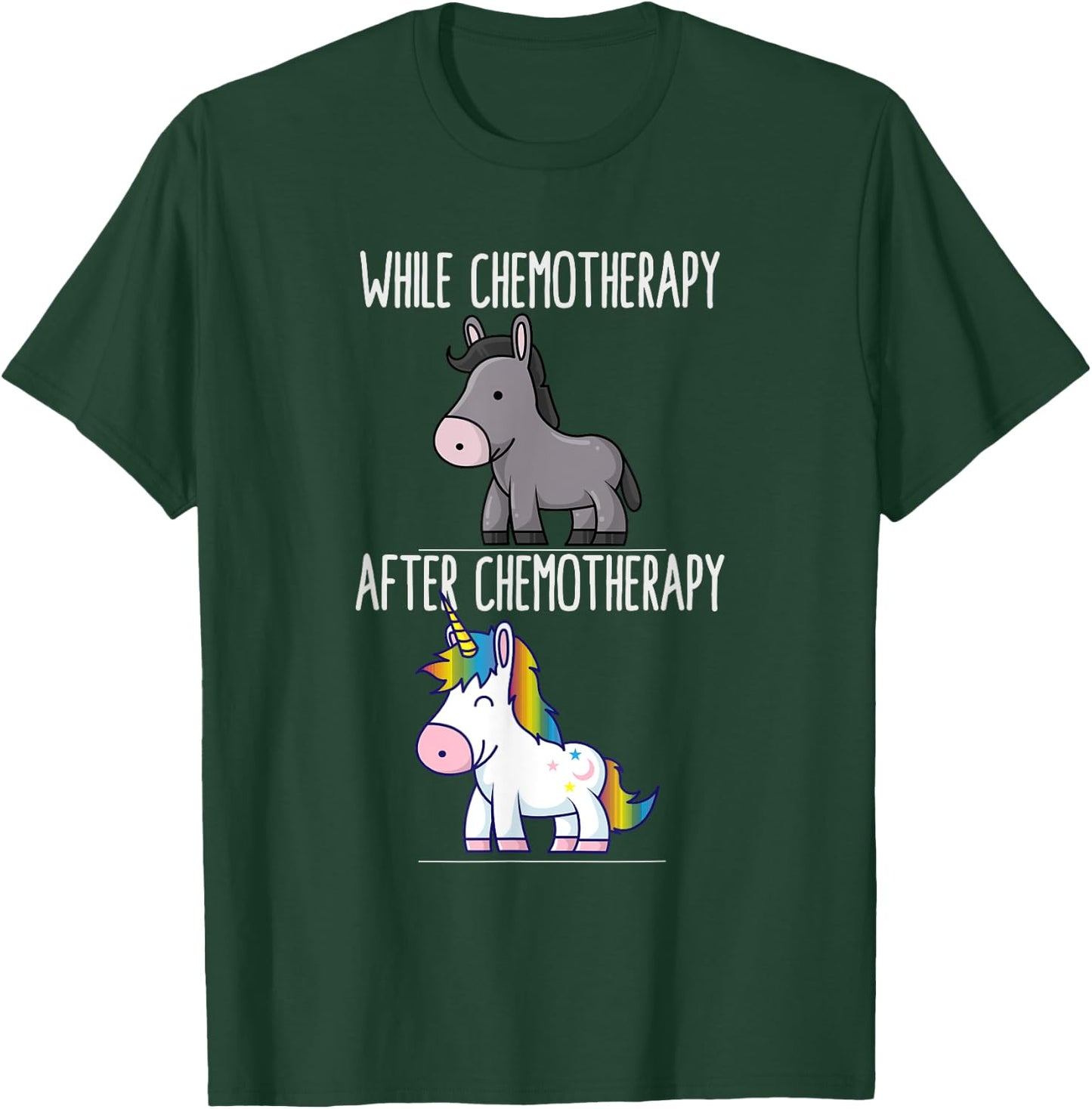 Battle Cancer Survivor Chemotherapy Unicorn Chemo Warrior T-Shirt - T-Shirt | Forest
