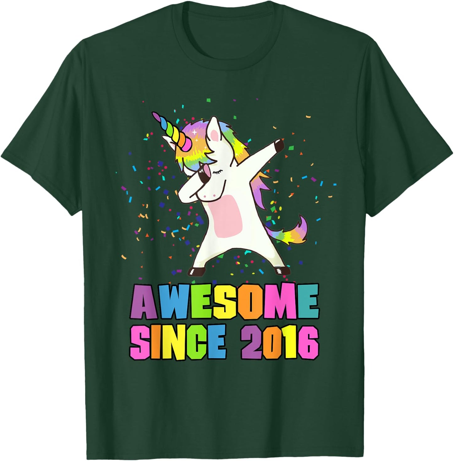 Awesome Since 2016 Unicorn T-Shirt - T-Shirt | Forest