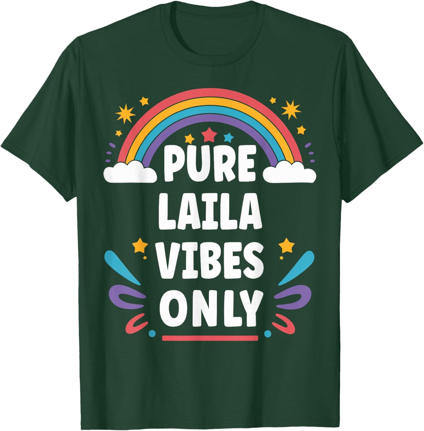 LAILA Vibes Only Cute Retro Girls LAILA Name T-Shirt - T-Shirt | Forest