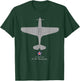 P-40 Warhawk WWII Fighter Airplane Tech Drawing T-Shirt - T-Shirt | Forest